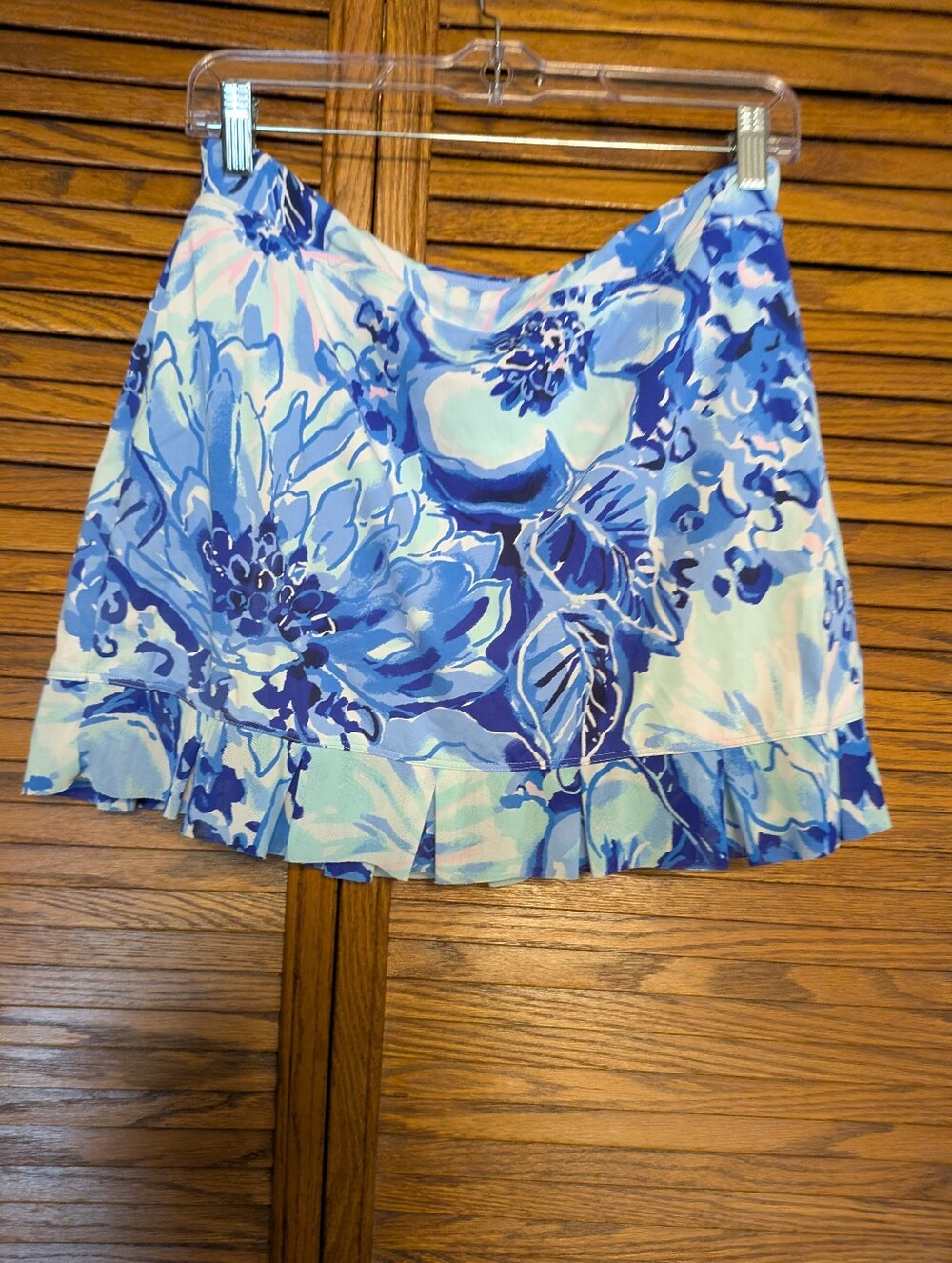 Lilly Pulitzer Luxletic Blue Floral Tennis/Golf Skort Size Medium